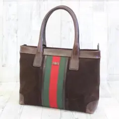▲GUCCI/グッチ シェリーライン スエード トートバッグ ハンドバッグ