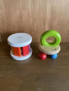 PlanToys カラフル木製ラトル2点