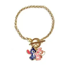 スティッチとエンジェル ブレスレット ゴールド アクセサリー ディズニー