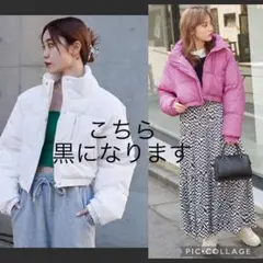 by YOUANCE ショート中綿ブルゾン ジャケットコート黒 ブラック