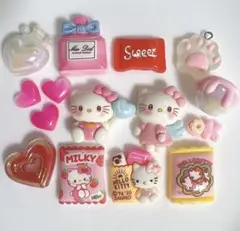 ピンク キティちゃん お菓子 デコパーツ アソート まとめ売り