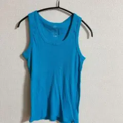 ターコイズ コットン100% 【キッズXXL】ノースリーブタンクトップ
