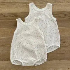 (67cm) 2枚セット PETIT BATEAU タンクトップ ハートロンパ