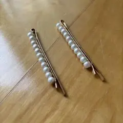 パール付きゴールドヘアピン2本セット