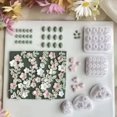 ポリマークレイ クレイカッター 型抜き 葉っぱ　花びら 5点セット