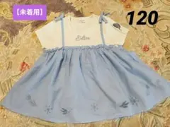プリンセス　アナ雪　 エルサ　刺繍ドレス風Tシャツ 120