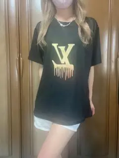 希少　ＬＶロゴ グラデーション半袖Tシャツ　ブラック