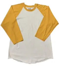 00s FRUIT OF THE LOOM ラグラン 七分袖 カットソー 黄色