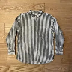 ユニクロ ボタンダウン ドレスシャツ XL ストライプ グリーン 緑