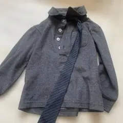グレー ポロシャツ ネクタイ付き