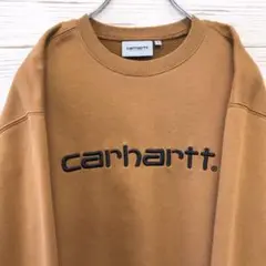 《希少》カーハート carhartt☆ スウェット L ブラウン デカロゴ