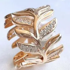 リーフモチーフ goldカラー美しいリング11号
