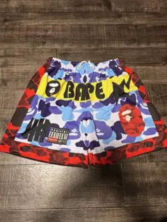 A BATHING APE BAPE カラフル迷彩ショートパンツ
