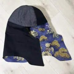 溶接頭巾　No.90 和柄　獅子　盆栽　頭囲60cm
