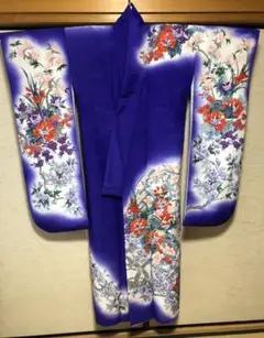 振り袖 紫花柄 カラオケ衣裳等に!