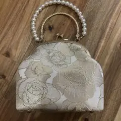 花柄 パーティーバッグ ベージュ