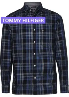 【美品】TOMMY HILFIGER 長袖シャツ S チェック 青系