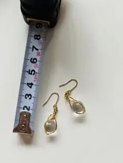 本水晶のピアス　昭和時代の水晶