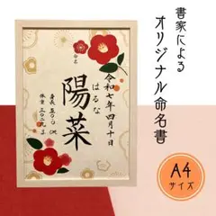 命名書　オーダー　フレーム付き　書道代筆