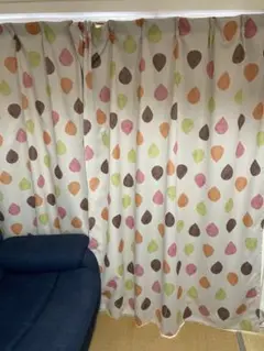 水滴模様の遮光カーテン100×178センチ2枚セット