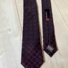 RESPECTERO 黒赤幾何学模様 ネクタイ