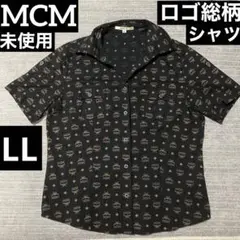 MCM 未使用 ロゴ総柄 シャツ black LL ゆったりめ