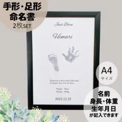 【台紙2枚セット】命名書　手形・足形アート　手形スタンプ　台紙　ニューボーン