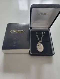 CROWN シルバー ペンダント チェーン付き