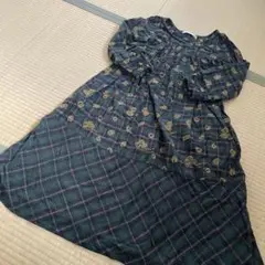 AS KNOW AS ANY WEAR はりねずみ刺繍長袖ワンピース