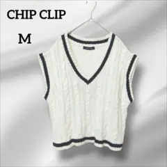 CHIP CLIP ベスト　ノースリーブ　ニット　ホワイト　M