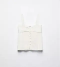 zara ピンタックストラップトップス