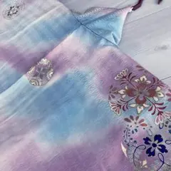 アンティーク着物 金駒刺繍 暈し 正絹 No.30