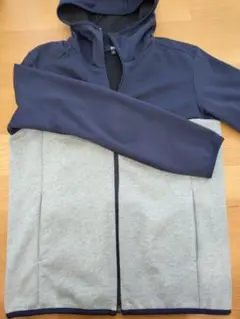 UNIQLO 防風 裏起毛 アウター ネイビー×グレー