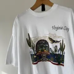90s USA古着　Virginia city　Tシャツ　白　シングルステッチ