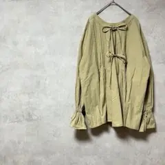 未使用✨タグ付　コーエン　ピンタック2wayブラウス　綿100%　茶色系　リボン