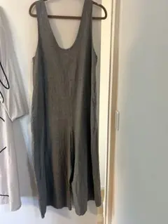 グレー チェック柄 サロペット ノースリーブ