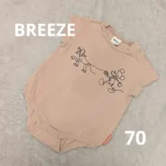 BREEZE ブリーズミッキー プルートロンパース 70 ベージュ 半袖