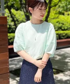 【UNTITLED】リネン混袖コンシャスブラウス　SIZE0