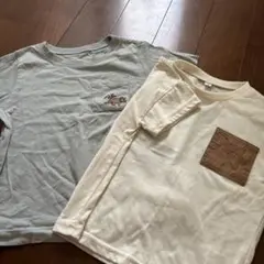 ポケット付きクリーム色Tシャツ