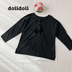 doiidoii ドイドイ　レディース　長袖ブラウス　フリー　トップス　ブラック