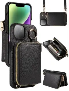 値下げ！スマホケース　iPhone15　肩掛け　カードホルダー付き（お財布）