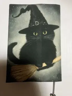 ブックカバーハンドメイド 文庫本 蓄光生地 ちょっと早いハロウィン猫