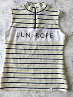 JUN&ROPÉ ストライプ ハーフジップ M