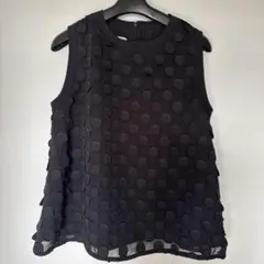 THOMAS MAGPIE ブラックドット柄ノースリーブチュニック　トップス