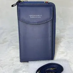 【新品未使用】スマホショルダー 長財布 ネイビー