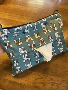 フレンチブルドッグ柄　ティッシュショルダー