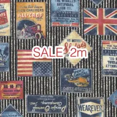 ラスト2点 SALE 2m デニム調ワッペン ブラック オックス