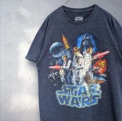 【公式】STARWARS Tシャツ EP4 ヴィンテージ風プリント ブルーグレー
