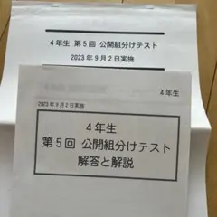 四谷大塚4年生 第5回 公開組分けテスト 解答と解説