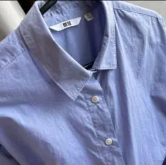 XL シャツ ブラウス　綿100% ブルー　UNIQLO 半袖　涼しい